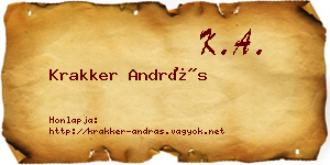 Krakker András névjegykártya