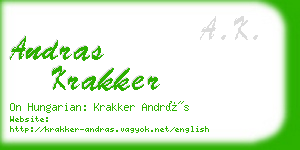 andras krakker business card